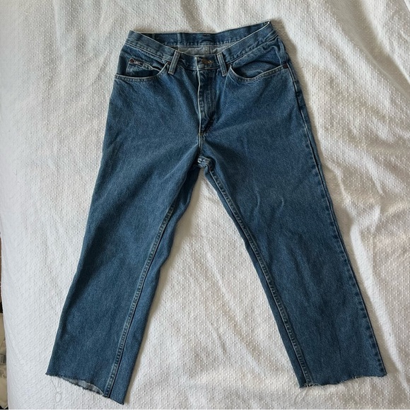 LEE Vintage High-Rise 5-Pocket Cropped Denim Jeans Size 32 - Picture 2 of 7